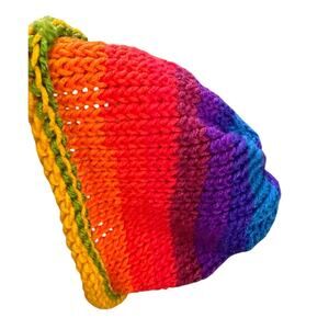 Rainbow Beanie Unisex OS Multicolor Knit Hat